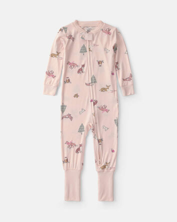 Baby Girl 1-Piece Woodland PurelySoft&trade; Snug Fit Pyjama - Pink, 
