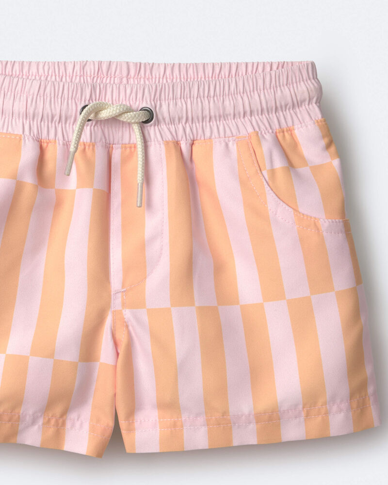 Tout-petit gar&ccedil;on - Short maillot de bain &agrave; rayure d&eacute;centr&eacute;e - Rose/Orange p&acirc;le, image 5 sur 7 diapositives