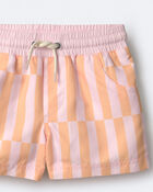 Tout-petit gar&ccedil;on - Short maillot de bain &agrave; rayure d&eacute;centr&eacute;e - Rose/Orange p&acirc;le, image 5 sur 7 diapositives
