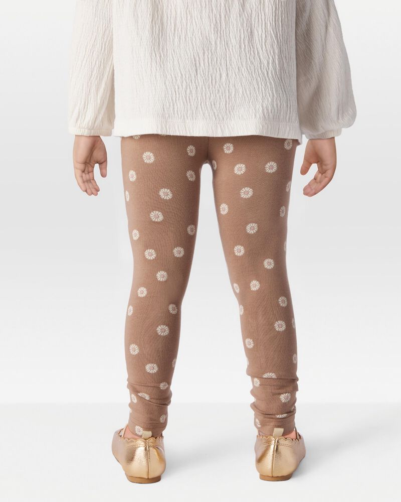 Toddler Girl Floral Stretch Leggings - Brown, image 2 of 7 slides