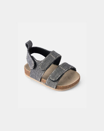 Baby Boy Striped Sandals - Black, 
