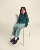 Girls Corduroy Wide-Leg Pants - Green, image 4 of 5 slides