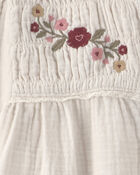 Toddler Girl Organic Cotton Embroidered Gauze Top, image 3 of 4 slides