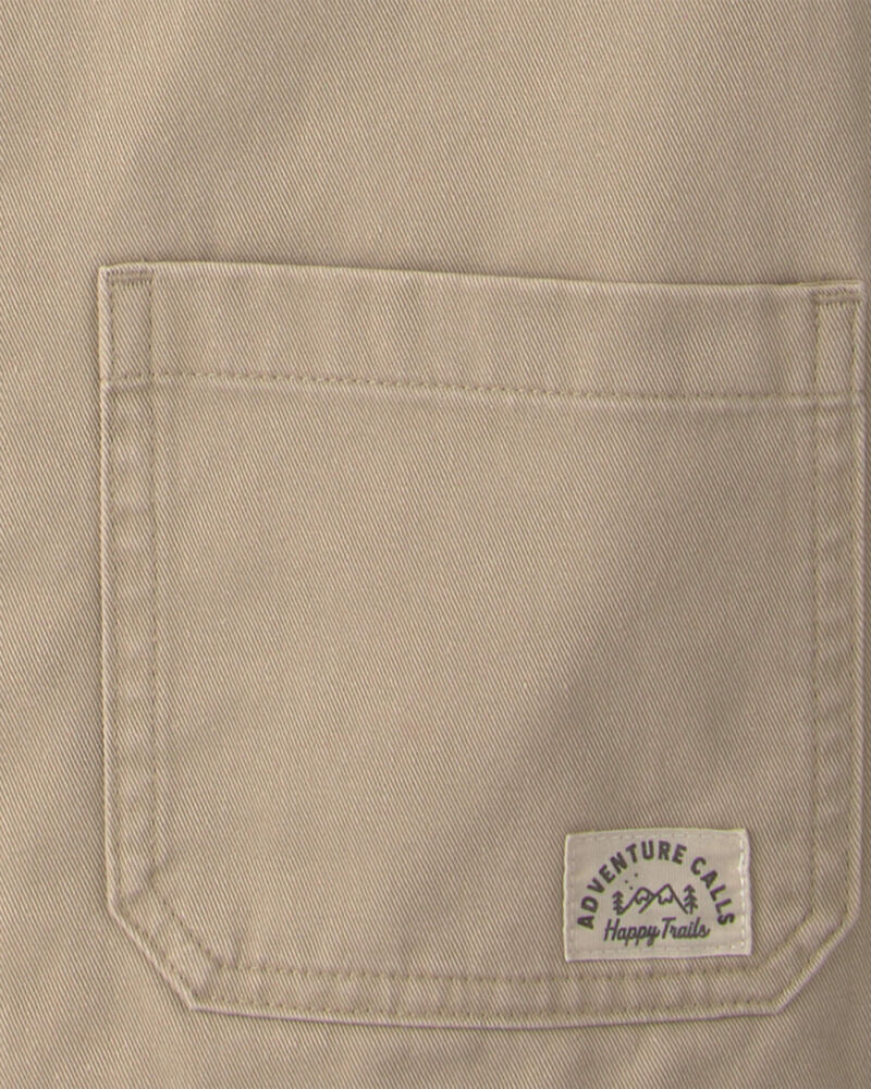 Kids Organic Cotton Twill Barn Jacket - Khaki, image 4 of 5 slides