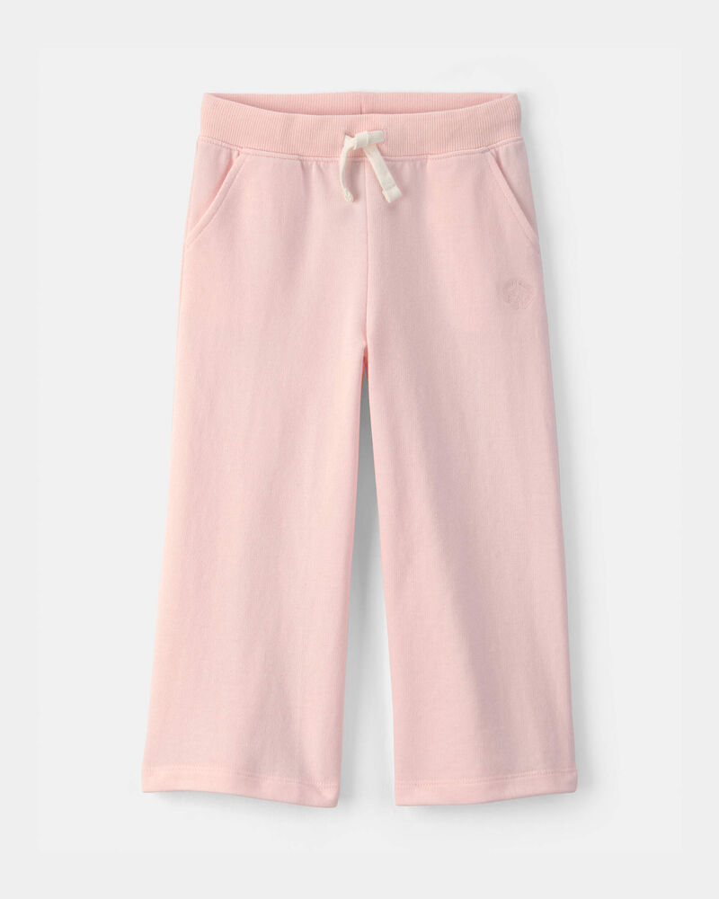 Tout-petit fille - Pantalon en jersey bouclette &agrave; cordon de serrage - Rose, image 1 sur 3 diapositives