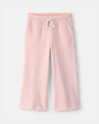 Tout-petit fille - Pantalon en jersey bouclette &agrave; cordon de serrage - Rose, image 1 sur 3 diapositives