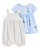 Baby Girl 2-Piece Floral Dress & Romper Set, image 1 of 6 slides