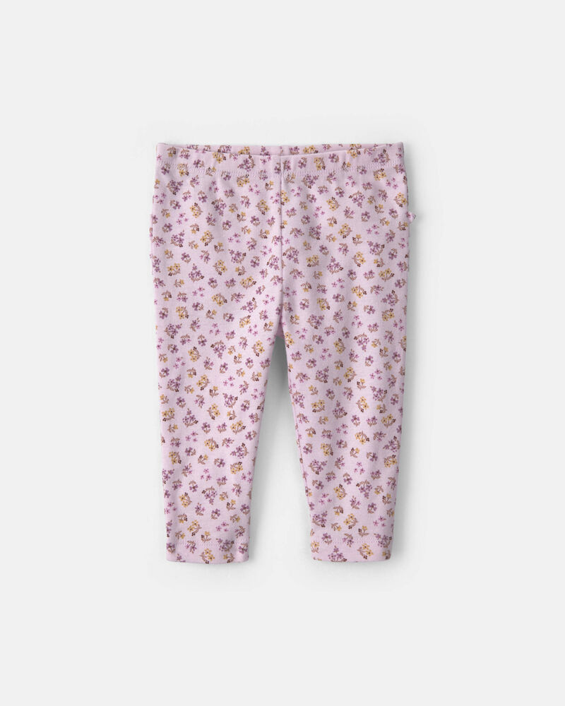 Baby Girl 3-Piece Floral Bodysuits & Pant Set - Purple, image 2 of 5 slides