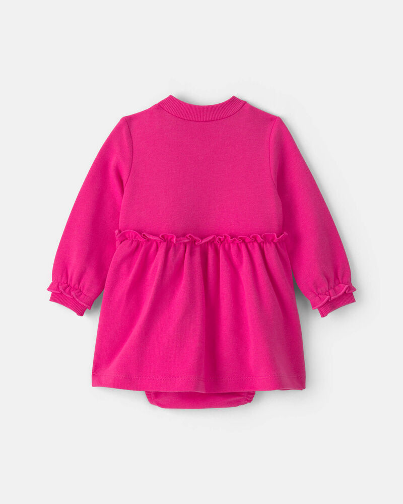 Baby Girl 3-Piece Cherry French Terry Long-Sleeve Dress Set - Pink, image 5 of 7 slides