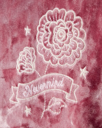 Girls Flower Embroidered Hooded Velour Top - Pink, 