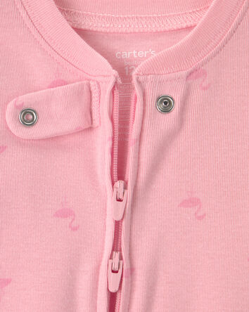 Baby Girl Flamingo 100% Cotton Snug Fit 1-Piece pyjama - Pink, 