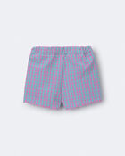 Tout-petit fille - Short festonn&eacute; en guingan - Bleu/Mauve, image 6 sur 7 diapositives
