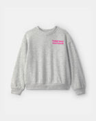 Filles - Chandail en jersey bouclette Hello Kitty&reg; - Gris, image 1 sur 4 diapositives