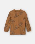 Toddler Boy Dinosaur Long-Sleeve T-Shirt - Brown, image 1 of 3 slides