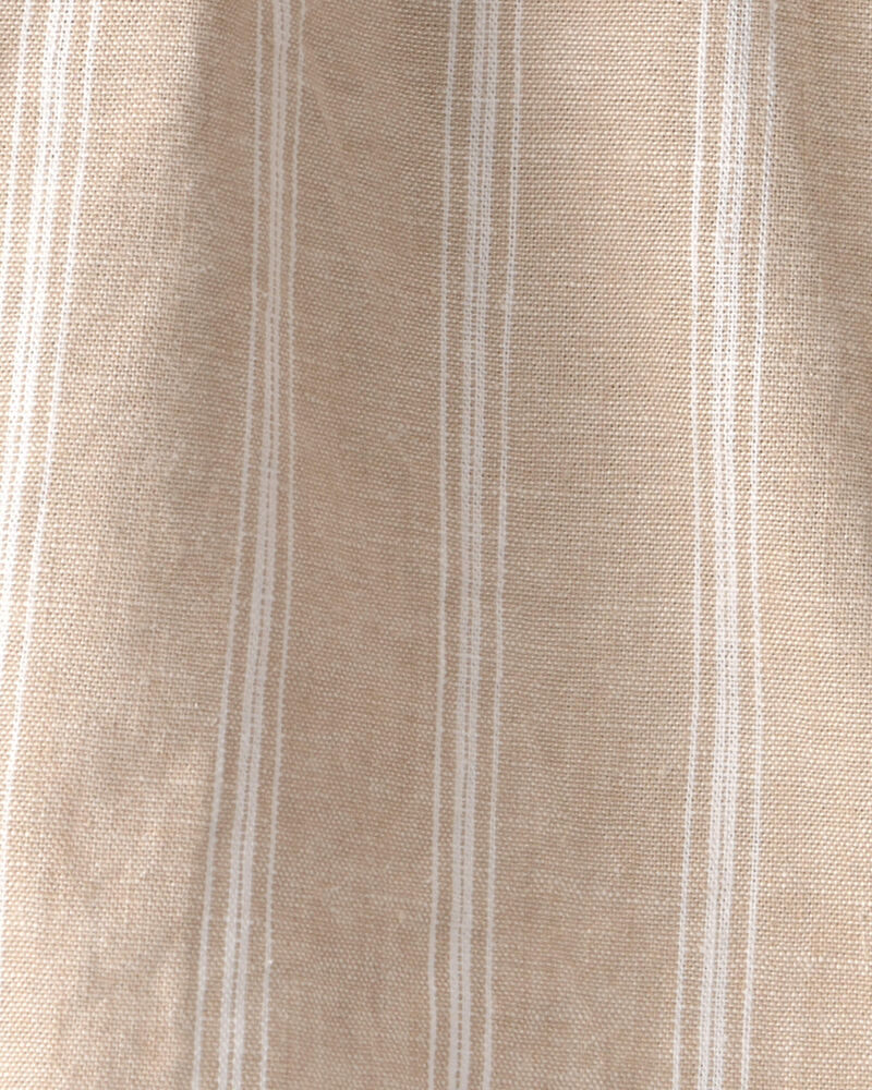 Baby Girl Stripe Sleeveless Dress - Khaki/Ivory, image 4 of 5 slides