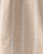 Baby Girl Stripe Sleeveless Dress - Khaki/Ivory, image 4 of 5 slides