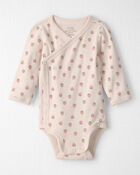 Baby Girl Organic Cotton Ribbed Bodysuit in Strawberry Print, image 1 of 4 slides