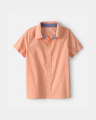 Gar&ccedil;ons - Chemise boutonn&eacute;e &agrave; manches courtes, motif poissons - Orange, image 1 sur 2 diapositives
