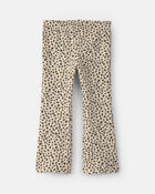 Toddler Girl Leopard Fleece Pull-On Stretch Leggings - Brown, image 1 of 5 slides