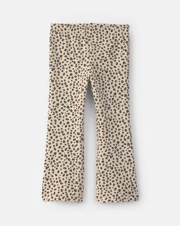 Toddler Girl Leopard Fleece Pull-On Stretch Leggings - Brown, 