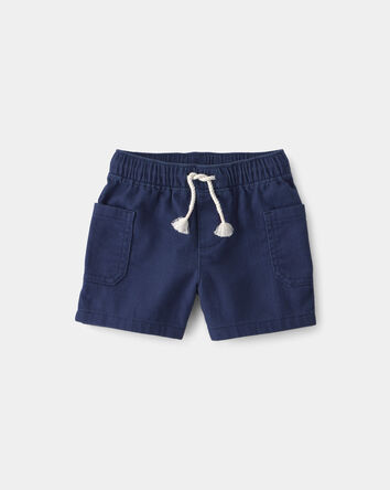 B&eacute;b&eacute; gar&ccedil;on - Shorts en serg&eacute; avec Cordon de serrage - Bleu marine, 