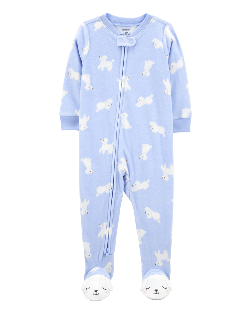 Toddler 1-Piece Dog Fleece Footie Pyjamas, image 1 of 5 slides