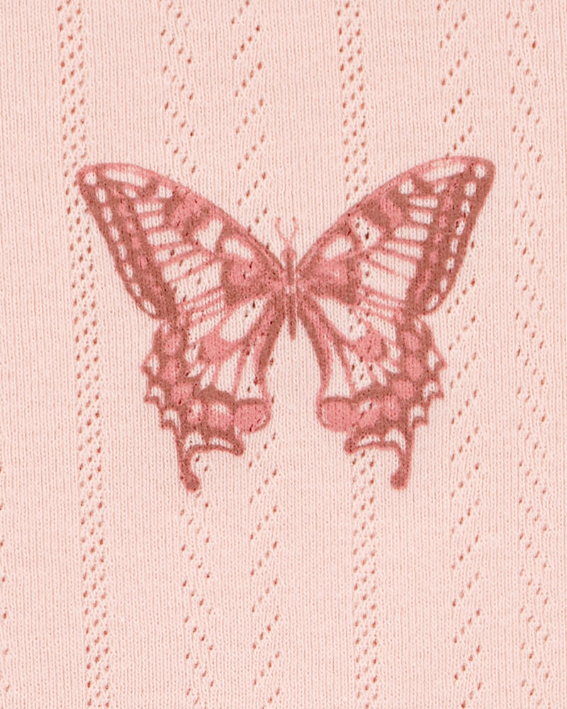 Kid Butterfly Pointelle Baby Tee, image 2 of 3 slides