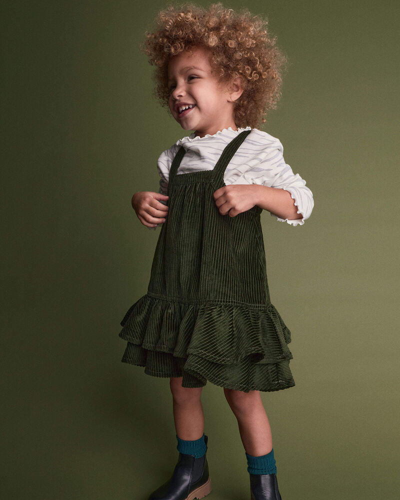 Toddler Girl Ruffle Skirtall - Olive, image 1 of 5 slides