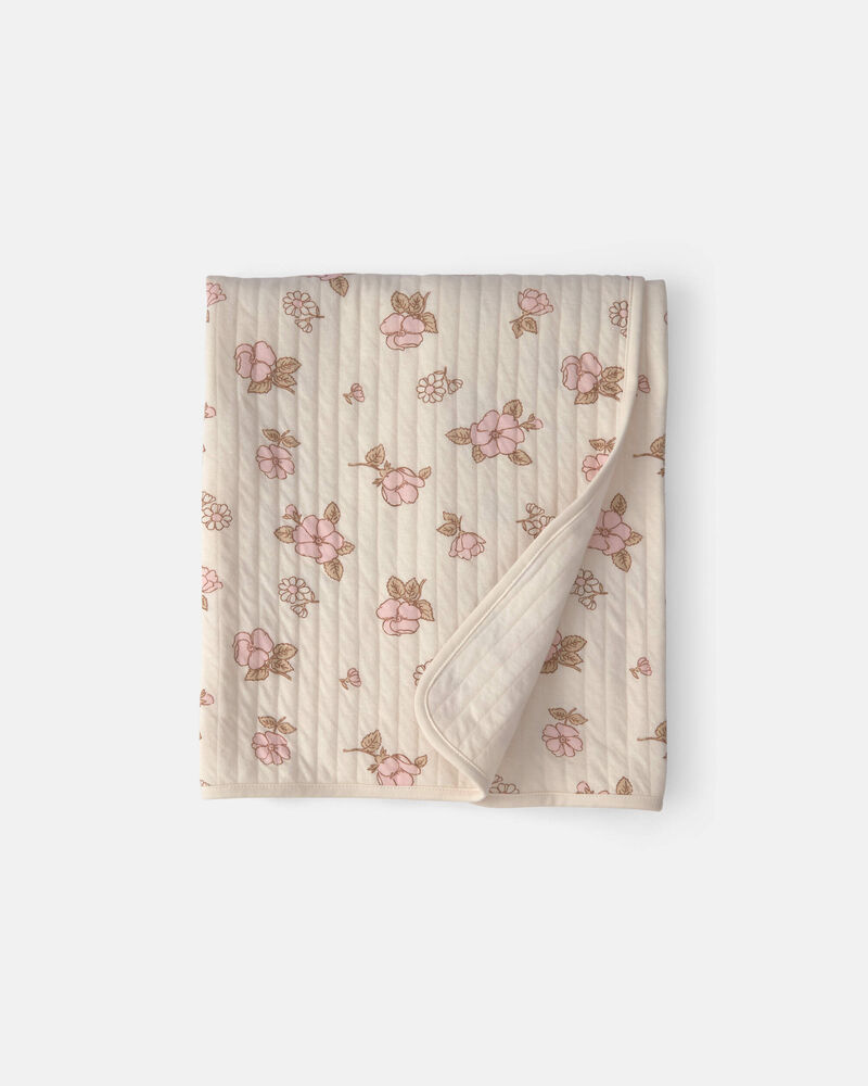 Baby 1pk Floral Knit Blanket, image 1 of 2 slides