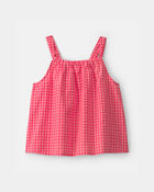 Girls Gingham Tank Top - Red, image 1 of 3 slides