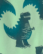 B&eacute;b&eacute; gar&ccedil;on - Pyjama ajust&eacute; 4 pi&egrave;ces en 100 % coton &agrave; motif rayures et dinosaure &ndash; Vert, image 3 sur 4 diapositives