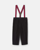 Toddler Boy Corduroy Straight Suspender Pants - Black, image 2 of 4 slides