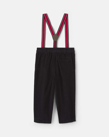 Toddler Boy Corduroy Straight Suspender Pants - Black, 
