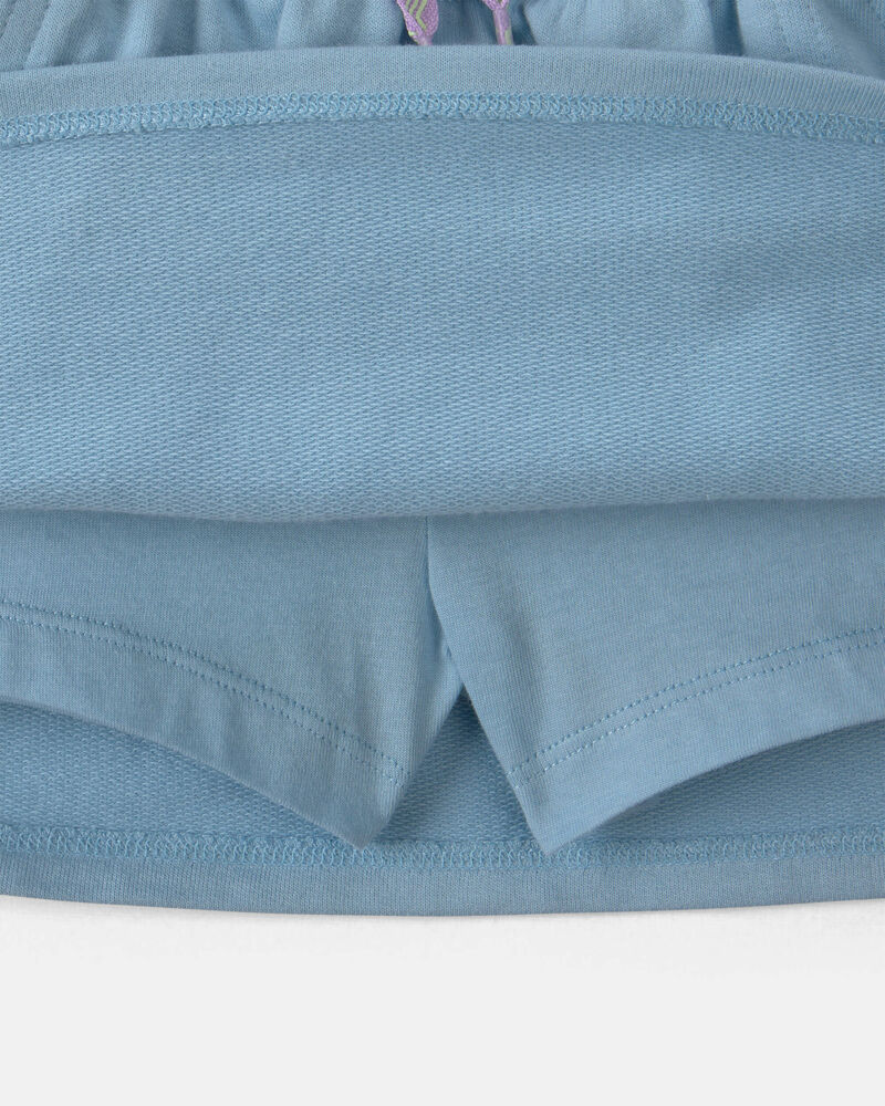 Tout-petit fille - Jupe-short en jersey bouclette - Bleu, image 2 sur 3 diapositives