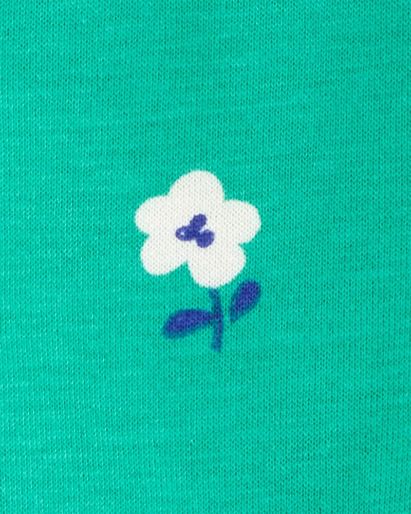 Bébé fille - Barboteuse en coton à fleurs - Vert, image 2 sur 3 diapositives