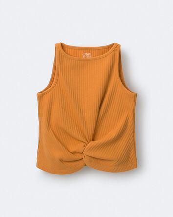 Toddler Girl Tie-Front Ribbed Tank - Mustard Yellow, 