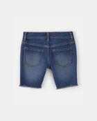 Girls Frayed Denim Skimmer Shorts - Dark Wash, image 2 of 4 slides