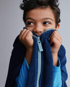 Toddler French-Terry Hooded Poncho Towel - Deep Night, image 3 of 5 slides