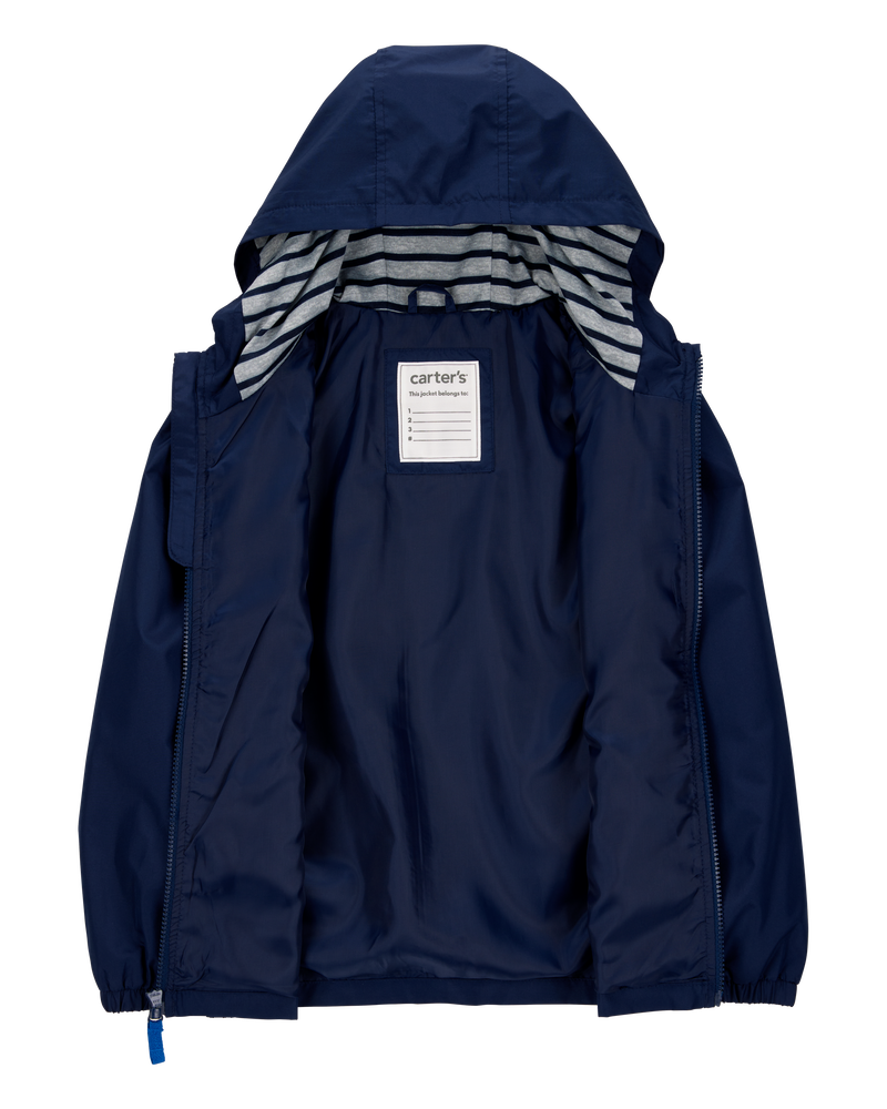 Kid Solid Windbreaker Jacket - Navy, image 2 of 3 slides