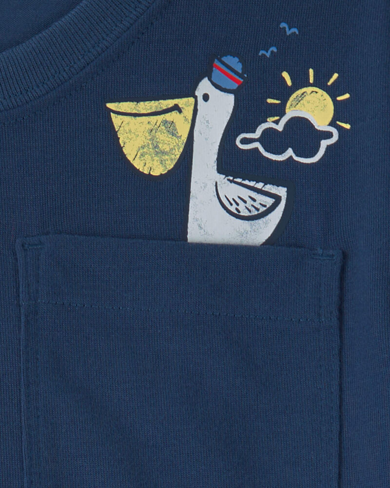 Tout-petit gar&ccedil;on - Pyjama 2 pi&egrave;ces ample &agrave; motif de bateau - Bleu, image 3 sur 3 diapositives