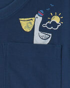 Tout-petit gar&ccedil;on - Pyjama 2 pi&egrave;ces ample &agrave; motif de bateau - Bleu, image 3 sur 3 diapositives