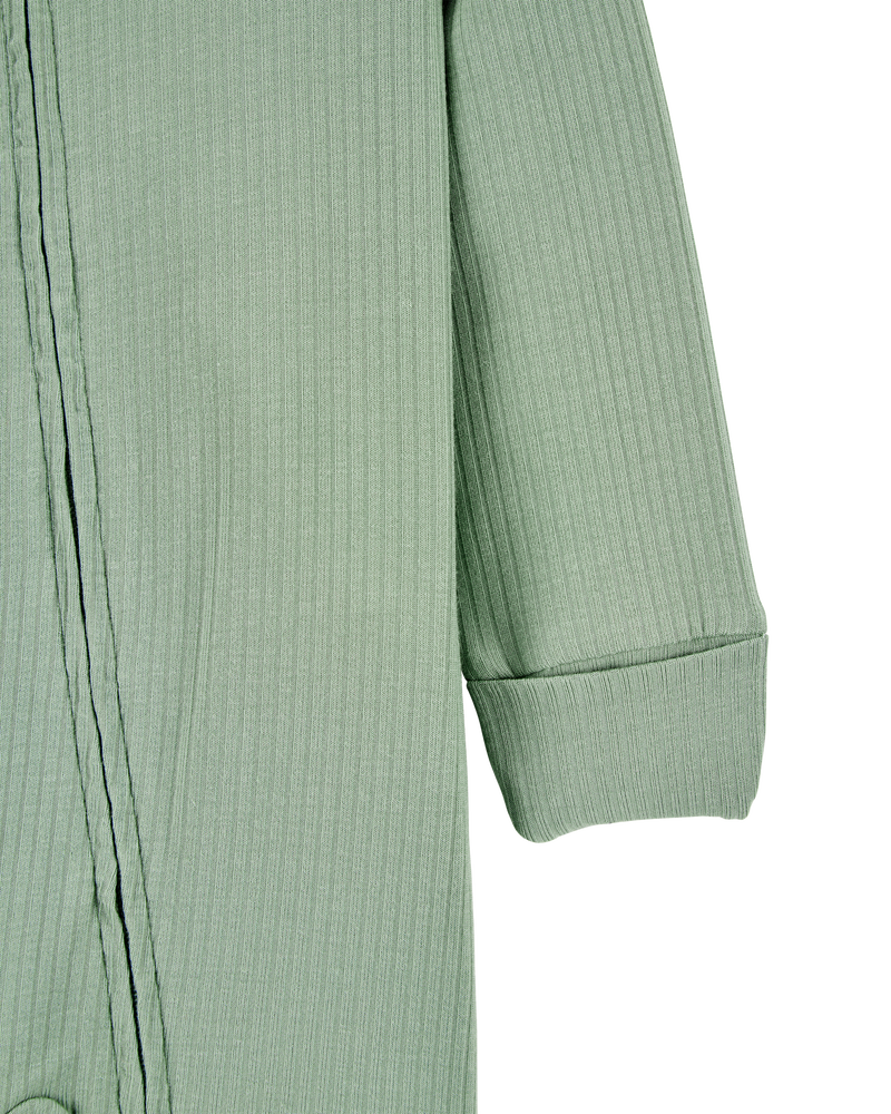 Bébé - Grenouillère PurelySoft à fermeture à glissière à 2 sens de couleur unie - Vert, image 2 sur 5 diapositives