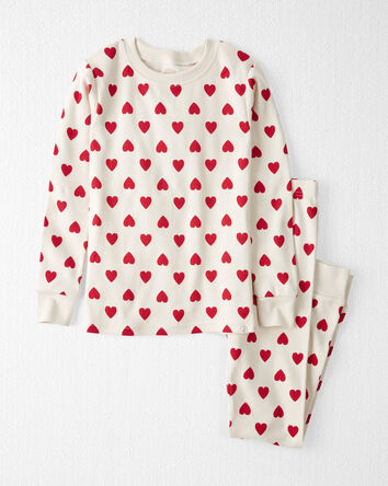 Jeune - Pyjama en coton biologique &agrave; imprim&eacute; coeurs pour toujours, 