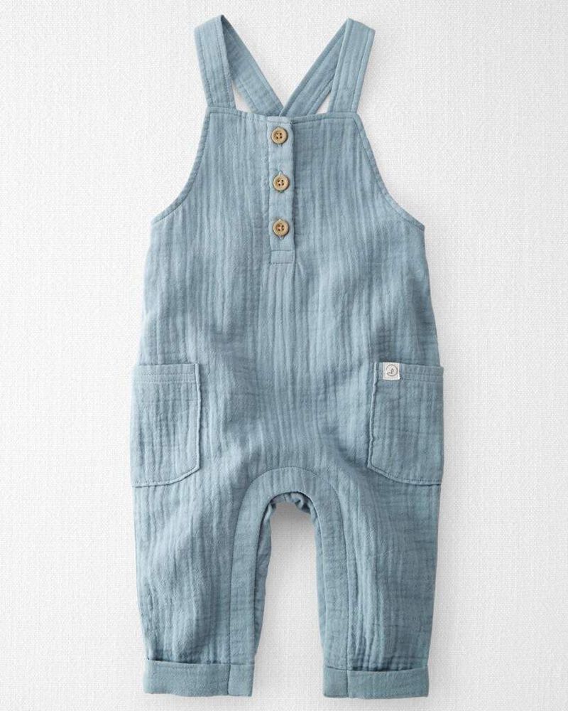 Baby Organic Cotton Gauze Overalls, image 1 of 6 slides