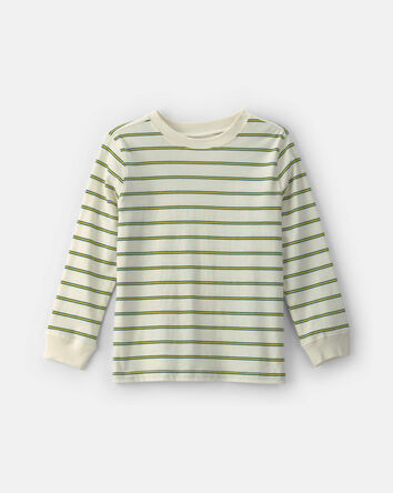 Boys Striped Long-Sleeve T-Shirt - Cream/Blue, 