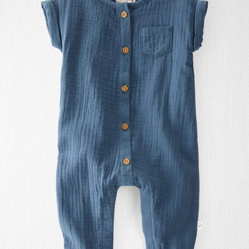 Deep Teal Baby Organic Cotton Gauze Jumpsuit | Carter’s Oshkosh Canada