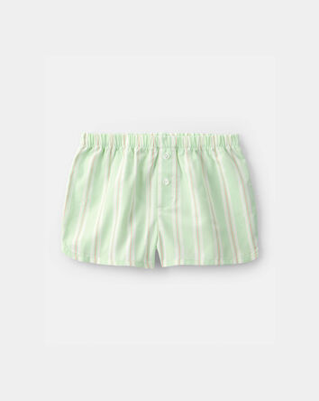 Girls Club Snooze' Flower Short-Sleeve Loose Fit 2-Piece Pyjama Set - Ivory/Green, 