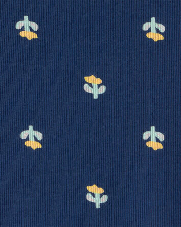 Baby Girl Floral Graphic Bodysuit - Blue, 