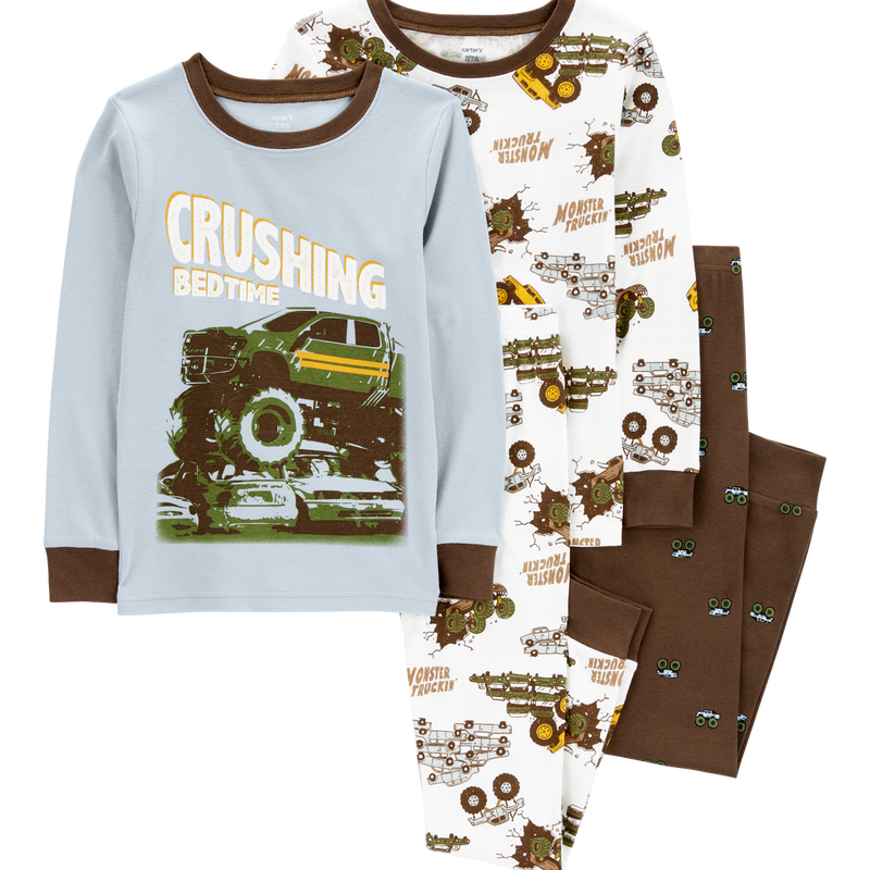 Blue Kid 4 Piece Monster Truck 100 Snug Fit Cotton Pyjamas Carter s Oshkosh Canada