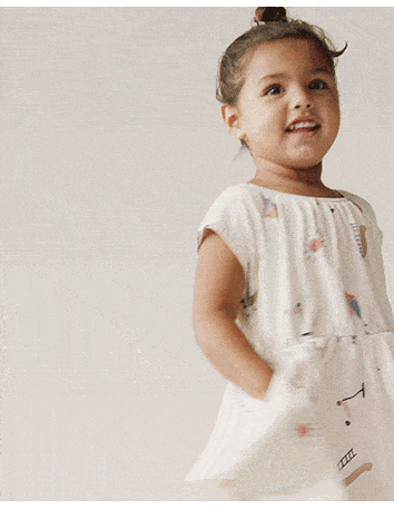 Toddler Girl Avenue Twirl™ Dress in Park Day Print - Cream, 